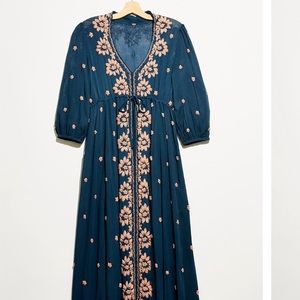 Free People Embroidered Fable Midi Dress